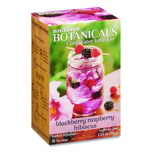 Botanicals Blackberry Raspberry Hibiscus Cold Water Herbal Infusion, 0.7 oz Tea Bag, 18/Box