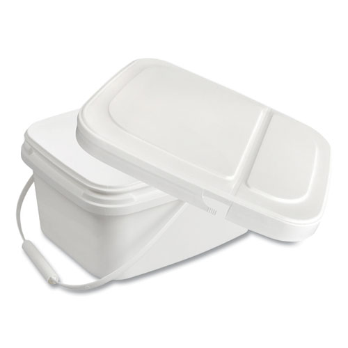 Polypropylene Dry Wipe Charging Bucket, White, 12/Box