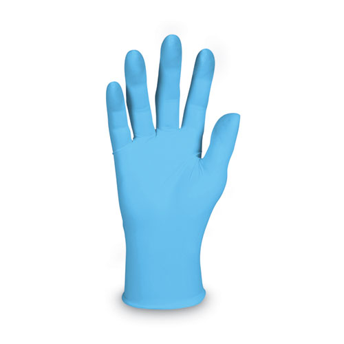 G10 Comfort Plus Blue Nitrile Gloves, Powder-Free, Large, 4 mil Thick, 9.5" Long, Light Blue, 100/Box
