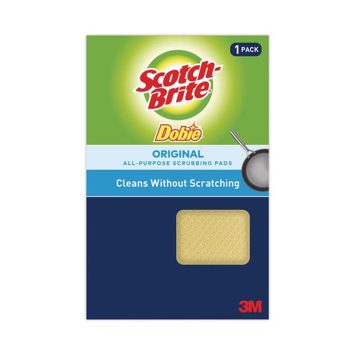 Dobie All-Purpose Cleaning Pad, 3.15 x 4.95, 2.24" Thick, Yellow, 24/Carton