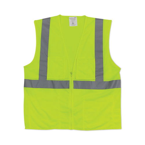 Zipper Safety Vest, 2X-Large, Hi-Viz Lime Yellow