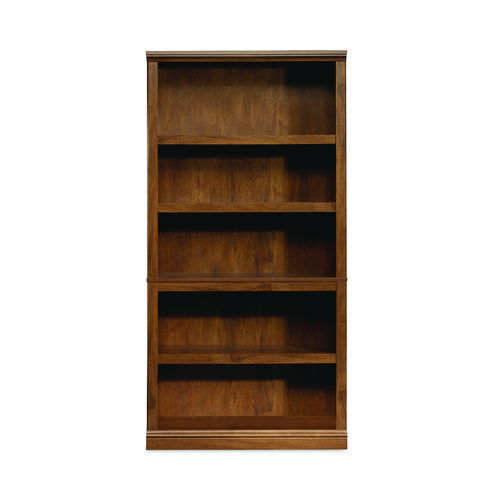 Select Collection Bookcase, Five-Shelf, 35.27w x 13.22d x 69.76h, Oiled Brown
