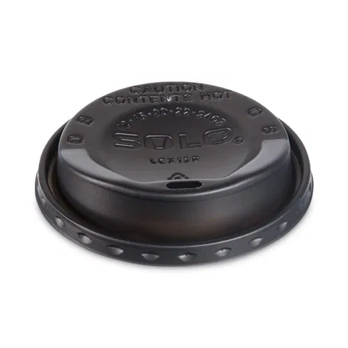 The Gourmet Lid Hot Cup Lids for Trophy Plus, Fits 12 oz to 20 oz Cups, Plastic, Black, 125 Lids/Sleeve, 12 Sleeves/Carton