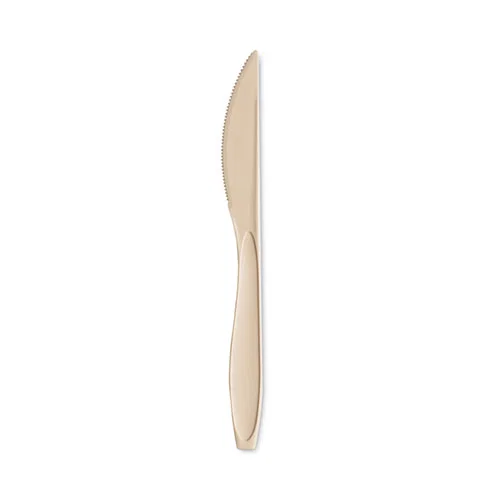 Medium Weight Polystyrene Knives, Plastic, Champagne, 1,000/Carton