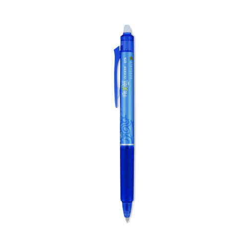 FriXion Clicker Erasable Gel Pen, Retractable, Extra-Fine 0.5 mm, Blue Ink, Blue Barrel, Dozen