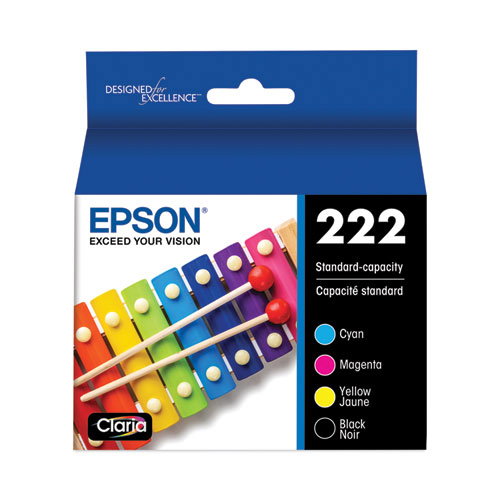 T222120BCS (T222) Claria Ink, 165 Page-Yield, Black/Cyan/Magenta/Yellow