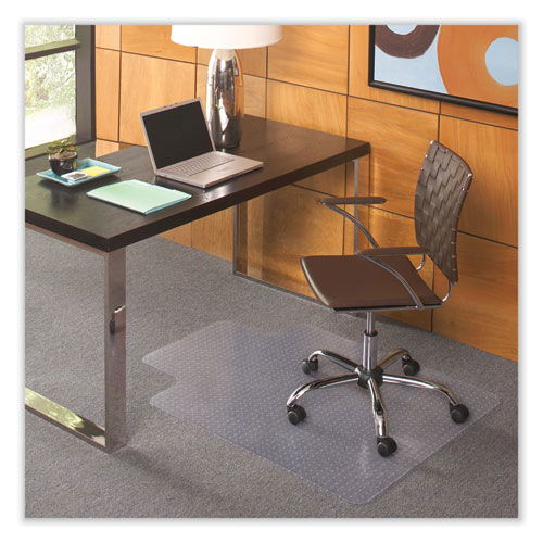 EverLife Chair Mat for Flat Pile Carpet with Lip, 36 x 48, Clear