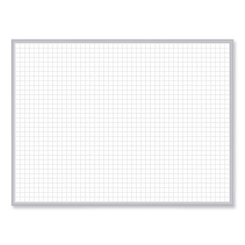 Magnetic Porcelain Whiteboard with Aluminum Frame, 36.5" x 60.5", White Surface, Satin Aluminum Frame