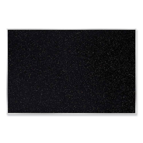 Aluminum-Frame Recycled Rubber Bulletin Boards, 144.5" x 48.5", Confetti Surface, Satin Aluminum Frame