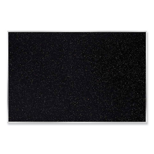 Aluminum-Frame Recycled Rubber Bulletin Boards, 120.5" x 48.5", Confetti Surface, Satin Aluminum Frame