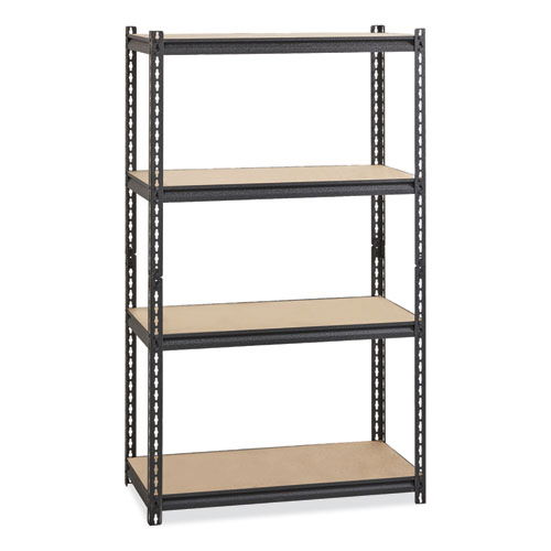 Iron Horse 2300 Rivet Shelving, Four-Shelf, 36w x 18d x 60h, Black