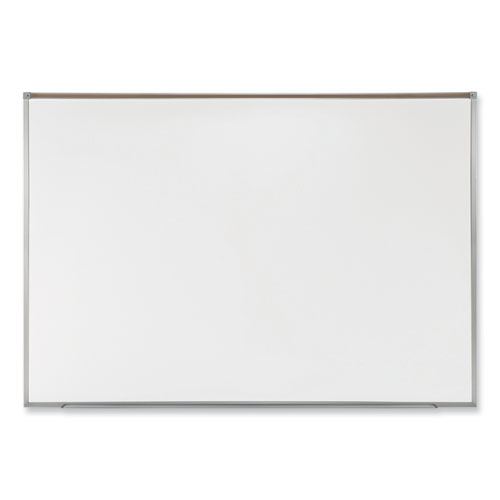 Proma Magnetic Porcelain Projection Whiteboard with Aluminum Frame, 72.5" x 48.5", White Surface, Satin Aluminum Frame