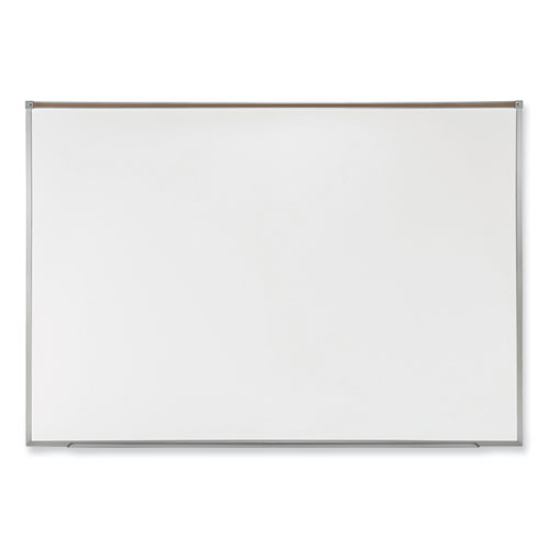 Proma Magnetic Porcelain Projection Whiteboard with Aluminum Frame, 96.5" x 48.5", White Surface, Satin Aluminum Frame