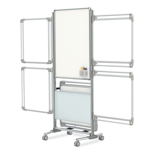 Nexus Easel Whiteboard, 32" x 76.13", White Surface, Satin Aluminum Frame