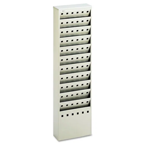 Steel Magazine Rack, 11 Compartments, 10w x 4d x 36.25h, Gray