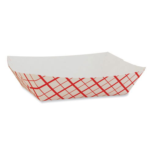 Paper Food Baskets, 6 oz Capacity, 4.29 x 2.85 x 1.09, Red/White, Paper, 1,000/Carton