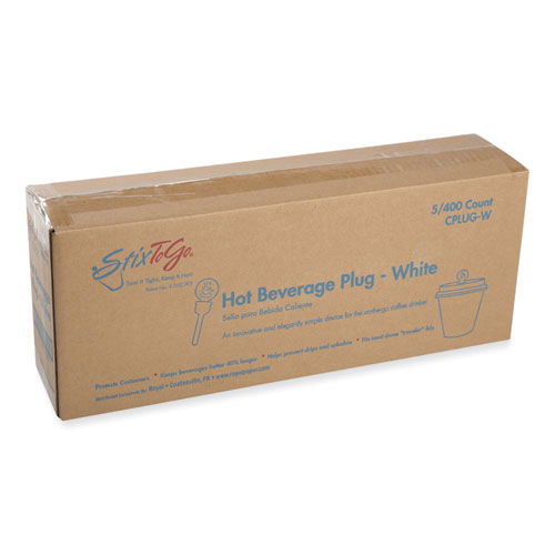 Beverage Plugs, 2", White, 2,000/Carton
