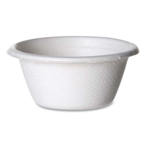 Molded Fiber Portion Cups, 2 oz, Sugarcane, White, 2,500/Carton