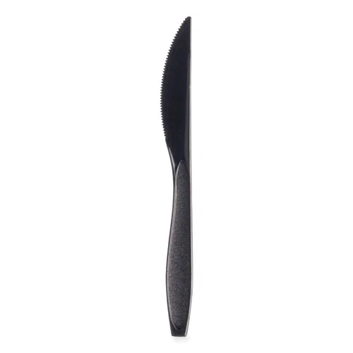 Reliance Mediumweight Cutlery, Knife, Plastic, Black, 1,000/Carton
