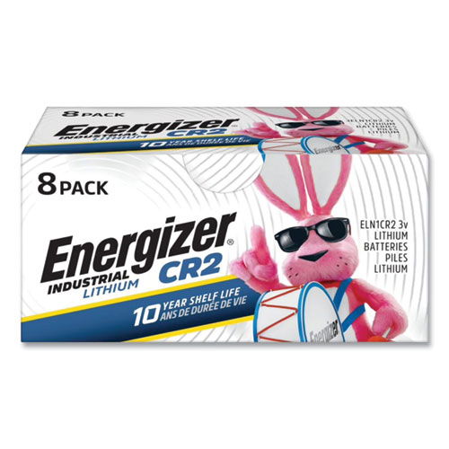 Industrial Lithium CR2 Photo Battery, 3 V, 8/Pack