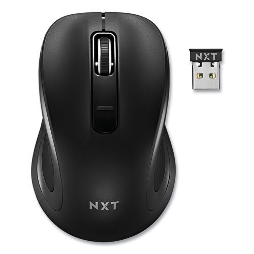 Wireless Optical USB Mouse, 2.4 GHz Frequency/23 ft Wireless Range, Left/Right Hand Use, Black