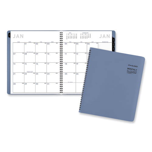 Contemporary Monthly Planner, 11.38 x 9.63, Blue Cover, 12-Month (Jan to Dec): 2026