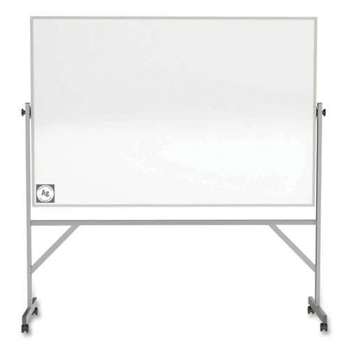 Reversible Magnetic Hygienic Porcelain Whiteboard with Aluminum Frame, 96" x 48", White Surface, Satin Aluminum Frame