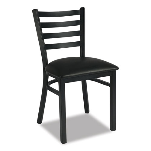 White Horse Series Side Chairs, Supports Up to 300 lb, 18" Seat Height, Black Seat/Back/Base