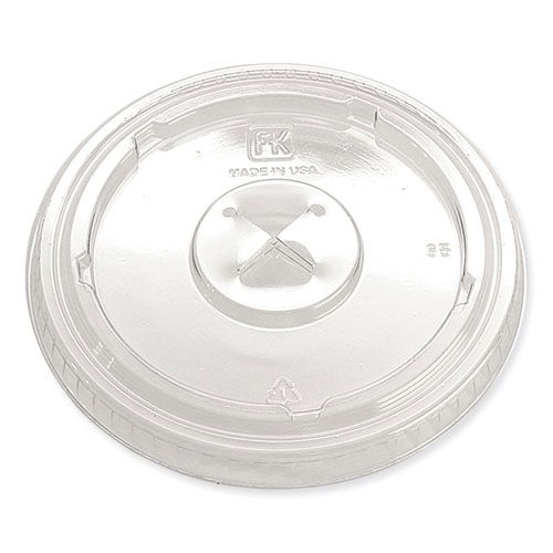 Greenware Cold Drink Lids, X-Slot, Fits 12 oz to 20 oz Cold Cups, Plastic, Clear, 1,000/Carton