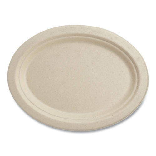 Fiber Plates, Paper, 9.9 x 12, Natural, 500/Carton