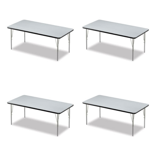 Adjustable Activity Table, Rectangular, 60" x 30" x 19" to 29", Granite Top, Black Legs, 4/Pallet