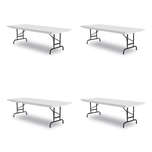Adjustable Folding Tables, Rectangular, 60" x 30" x 22" to 32", Gray Granite Top, Black Legs, 4/Pallet