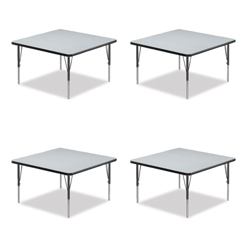 Adjustable Activity Tables, Square, 48" x 48" x 19" to 29", Gray Top, Black Legs, 4/Pallet