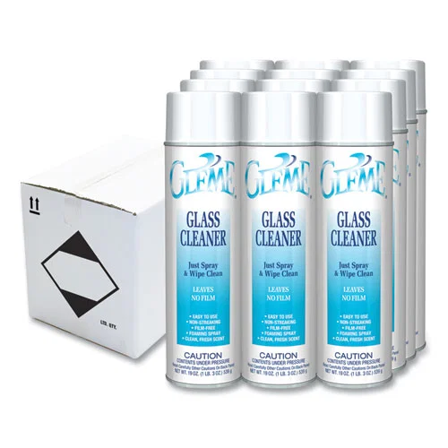 Gleme Glass Cleaner, 19 oz Aerosol Spray, Dozen