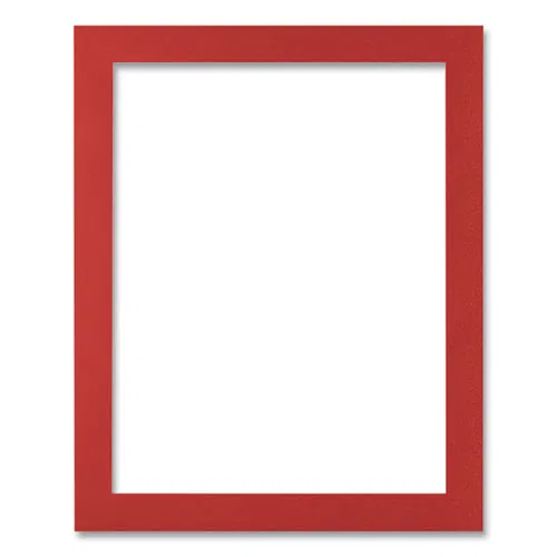 Self-Adhesive Sign Holders, 8.5 x 11 Insert, Clear with Red Border Frame, 2/Pack