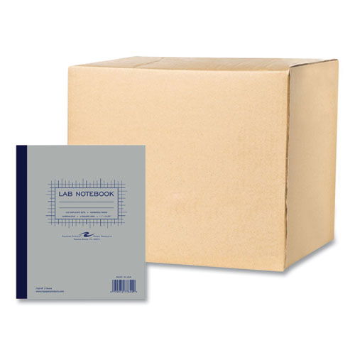 Lab and Science Two-Part Carbonless Notebook, Quadrille Rule (4 sq/in), Gray Cover, (100) 11 x 9.25 Sheets, 5/Carton