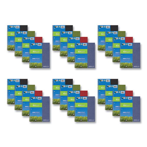 Earthtones BioBased Paper Notebook, Medium/College Rule, Randomly Assorted Cover Colors, (80) 11 x 9 Sheets, 24/Carton