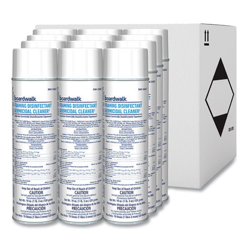 Foaming Disinfectant Germicidal Cleaner, Flowery Scent, 19 oz Aerosol Can, 12/Carton
