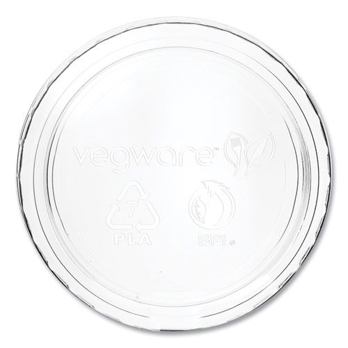 Portion Pot Lids, Fits Vegware 2 oz to 4 oz Portion Pots, Plastic, Clear, 2,000/Carton