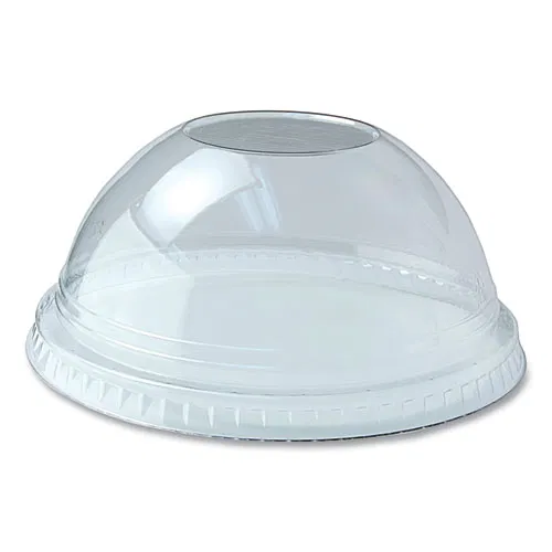 Kal-Clear/Nexclear Drink Cup Lids, Dome Lid with 1" Hole, Fits 5 oz to 24 oz Cold Cups, Plastic, Clear, 1,000/Carton