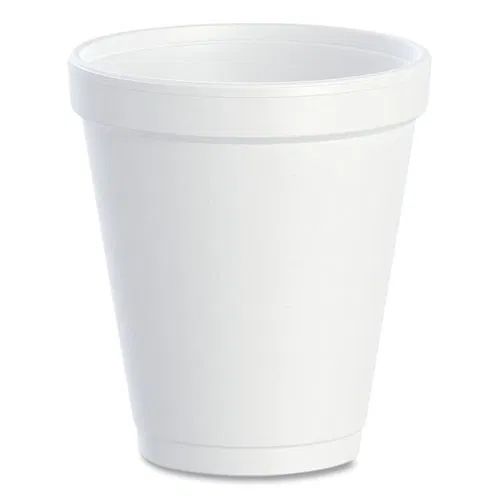 Foam Drink Cups, 8 oz, White, 1,000/Carton