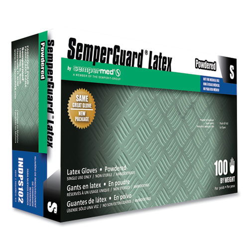 Latex Gloves, Powdered, Small, 4 mil Thick, 9.45" Long, Cream, 100/Box, 10 Boxes/Carton