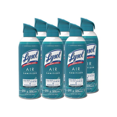 Lysol Air Sanitizer Spray, Simple Fresh, 10 oz, 6/CS