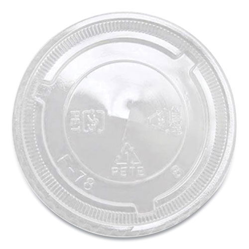 PET Lids, X Straw Hole, Fits 8 oz to 10 oz Cold Cups, Plastic, Clear, 1,000/Carton