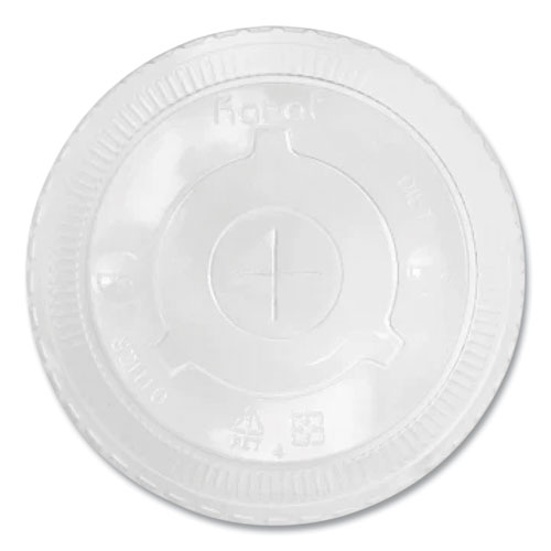 PET Lids, Flat Lid, Fits 32 oz Cold Cups, Plastic, Clear, 600/Carton