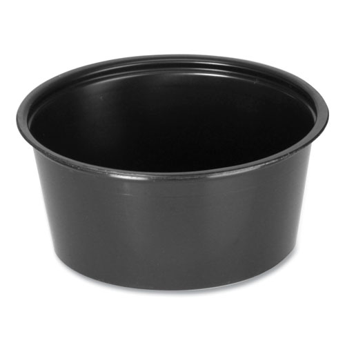 Portion Cups, 2 oz, Plastic, Black, 2,500/Carton