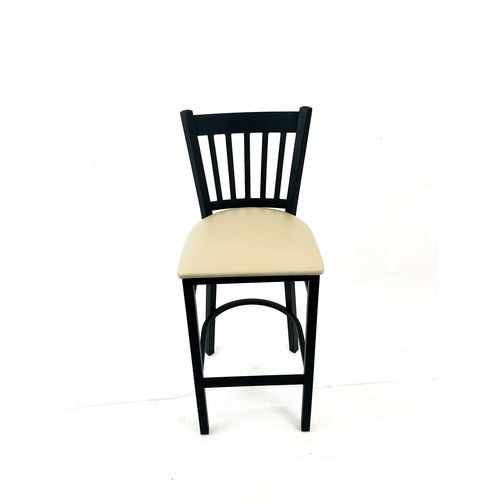 Cobra Series Barstool, Supports Up to 300 lb, 28.5" Seat Height, Taupe Seat, Black Back, Black Base