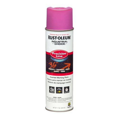 Industrial Choice M1800 System Water-Based Precision Line Marking Paint, Flat Safety Purple, 17 oz Aerosol Can, 12/Carton