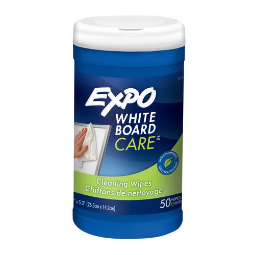 Dry-Erase Board Cleaning Wet Wipes, 6 x 9, 50 Wipes/Container