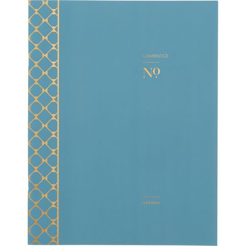 Workstyle Monthly Stitched Planner, Geometric Artwork, 11 x 8.5, Seaside Blue/Gold Cover, 12-Month (Jan to Dec): 2025